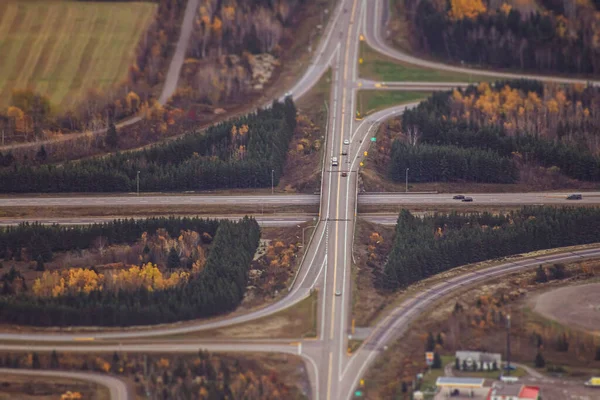 Aerial View Landscape Highways Trees — Stock Photo, Image