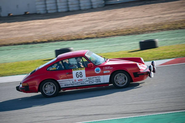 Porsche 911 Racing Bil Spåret Montmelo — Stockfoto