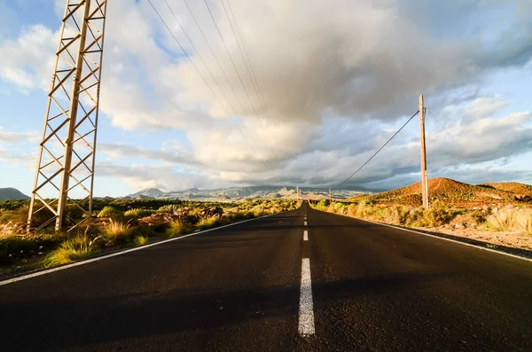 Lonely Road Desierto Tenerife Islas Canarias — Foto de Stock