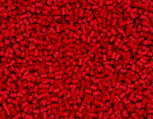 Shot Pvc Plastic Granules Polymer Red Plastic Beads — Stock Photo, Image