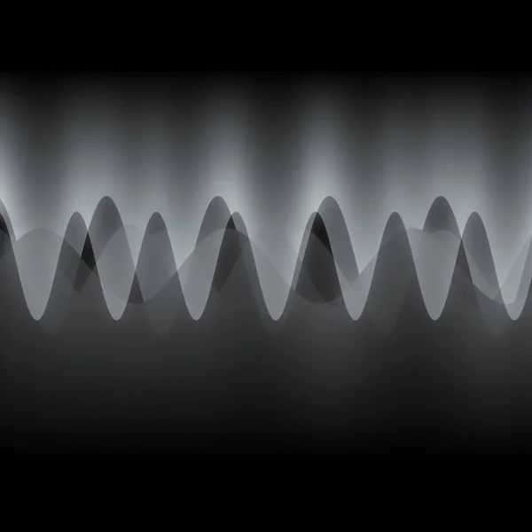 在黑暗背景下孤立的抽象声波模式的一个示例 — 图库照片