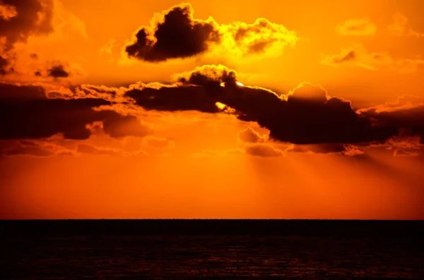 Tenerife Kanarya Adası Spanya Atlantik Okyanusunda Güneş Batıyor — Stok fotoğraf