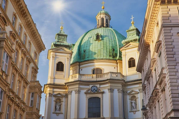 Esta Uma Incrível Imagem Hdr Igreja Peters Viena Hotspot Turístico — Fotografia de Stock