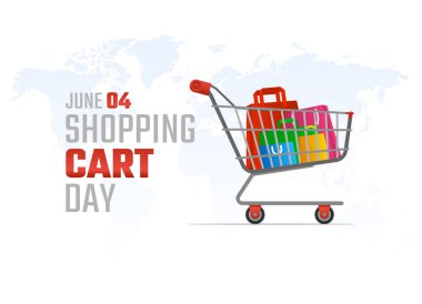 Alışveriş arabası ve hediye kutusuyla vektör alışveriş günü arkaplanı