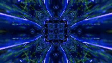 Renkli fraktal desen hareketleriyle soyut bir döngü animasyonu