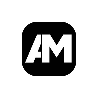 AM şirketinin ilk harfleri baş harfler. AM harfleri logosu.