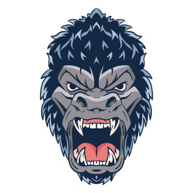 Goril başı logo vektör illüstrasyonu