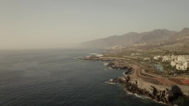 Filmagem Aérea Das Casas Costa Candelaria Ilhas Canárias Tenerife Espanha — Vídeo de Stock