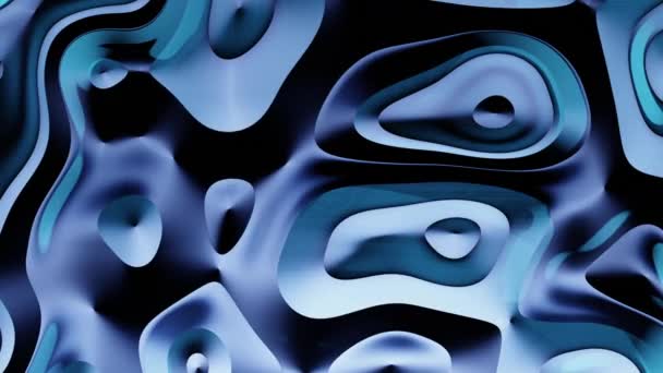 Une Animation Liquide Solide Abstrait Morphing Bleu — Video
