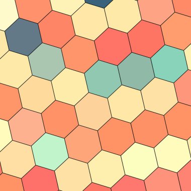 Arkaplan için Pastel renklerde geometrik altıgen desenlerinin bir çizimi