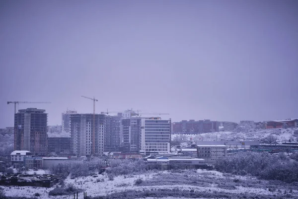 Die Baustelle Winter Cluj Rumänien — Stockfoto