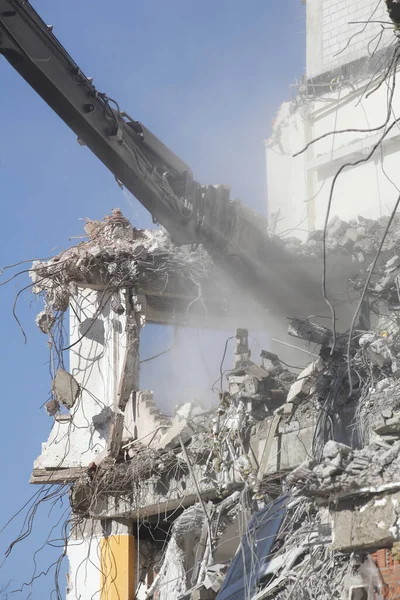 Vertical Shot Wreckage Demolished House Bremen Germany — Stock Photo, Image