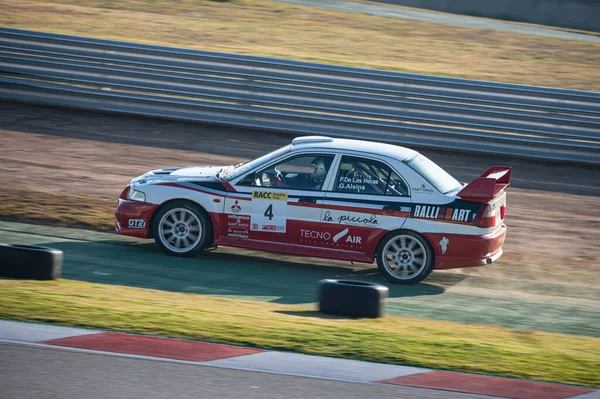 Mitsubishi Lancer Evo Racing Car Track Montmelo — Stock Photo, Image