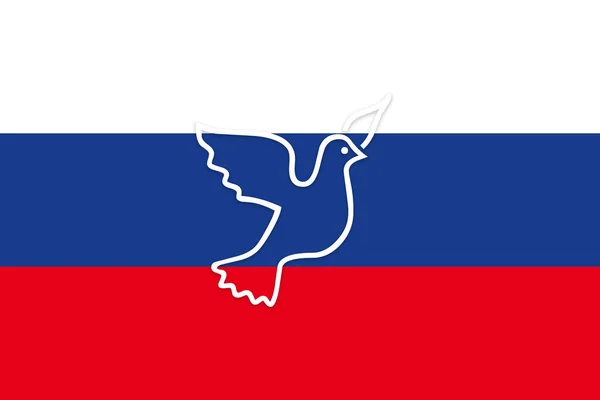 Uma Ilustração Bandeira Rússia Com Uma Pomba — Fotografia de Stock