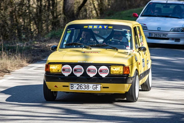 Spanisches Gelbes Auto Der Asphalt Rallye Sitz 127 Fura — Stockfoto