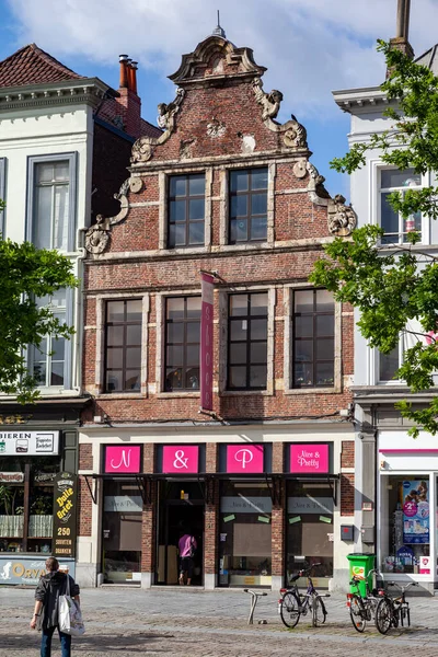 Colpo Verticale Tipiche Case Fiamminghe Colorate Gand Belgio — Foto Stock