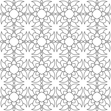 Siyah ve beyaz çizgi sanat modelinin vektör illüstrasyonu