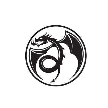 ejderha dairesel logo vektörü