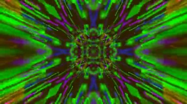 Renkli fraktal desen hareketleriyle soyut bir döngü animasyonu