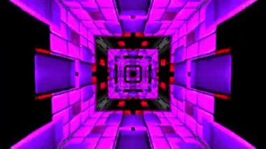 Renkli fraktal desen hareketleriyle soyut bir döngü animasyonu