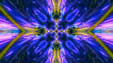 Renkli fraktal desen hareketleriyle soyut bir döngü animasyonu