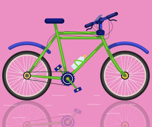 Une Conception Vectorielle Vélo Réfléchissant Sur Fond Rose Journée Mondiale — Image vectorielle