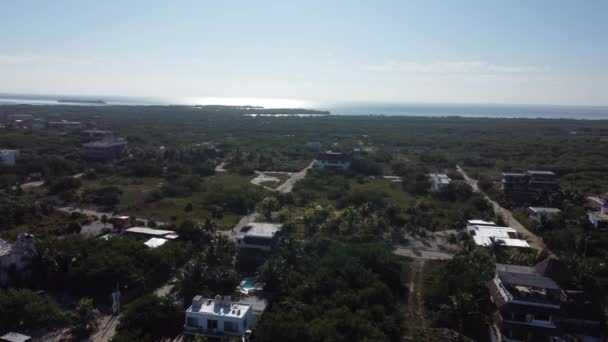 Lindo Voo Matinal Drone Holbox Uma Ilha Paradisíaca Quintana Roo — Vídeo de Stock