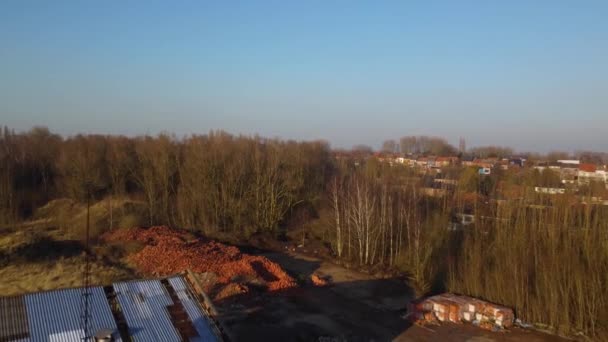 Les Images Aériennes Drone Une Ancienne Usine Abandonnée — Video