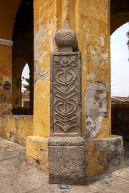 Corner detail in the Municipal Water Tank called De la Union in the colonial city of La Antigua Guatemala.