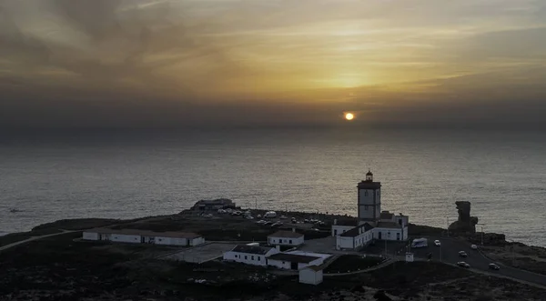 Gün Batımında Güzel Bir Resim Cape Roca Portekiz Bir Uçurumun — Stok fotoğraf