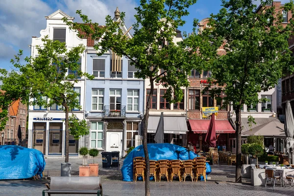 Una Vista Panoramica Delle Tipiche Case Fiamminghe Colorate Gand Belgio — Foto Stock