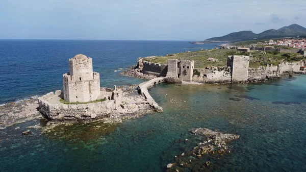 Uma Vista Aérea Castelo Medieval Methoni Messenia Peloponeso Grécia — Fotografia de Stock