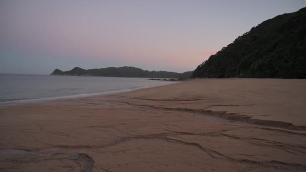 新西兰Abel Tasman 沙滩上的落日 — 图库视频影像
