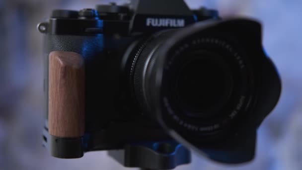 Uma Filmagem Fujifilm Xt3 Visão Geral Câmera Sem Espelho Broll — Vídeo de Stock