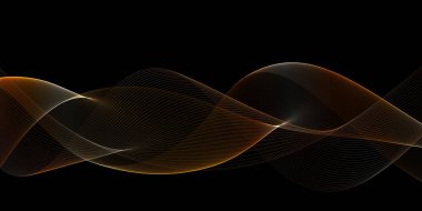 Güzel soyut pürüzsüz renk dalgası. Eğri akış turuncu hareket illüstrasyonu