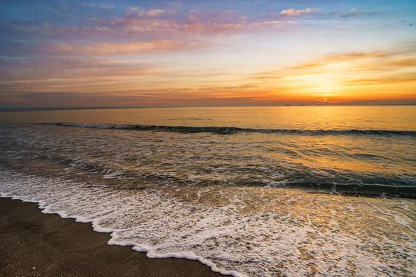 Naturskön Havsutsikt Solnedgången — Stockfoto