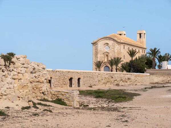 Marco Histórico Pedra Ilha Tabarca Alicante Espanha — Fotografia de Stock