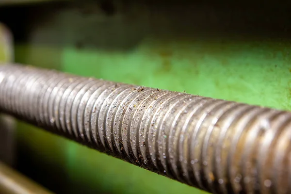 Een Close Shot Van Een Metalen Oude Boor Een Fabriek — Stockfoto