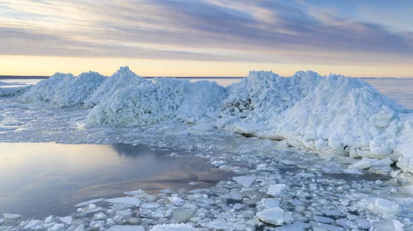 Closeup Pile Cracked Ice Parnu Estonia — Stock Photo, Image