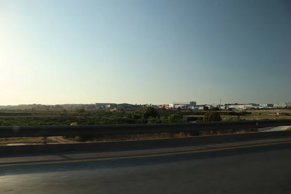 Spanische Autobahn Während Der Fahrt Außerhalb Der Stadt Valencia — Stockfoto