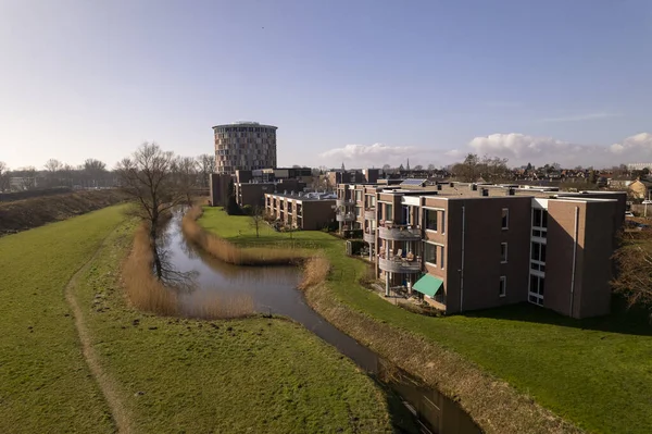 Colorato Appartamento Servizio Nel Paesaggio Olandese Della Città Torre Zutphen — Foto Stock