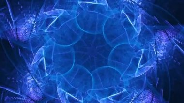 İlahi ve büyüleyici kusursuz döngü fraktal sanat arka planı - çok katmanlı renkli geometri ve kaleydoskop girdapları.