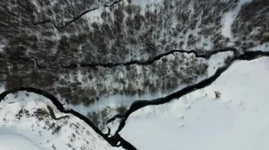 Shirak, Ermenistan 'da karla kaplı güzel bir manzara.