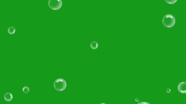 Yeşil arkaplandaki kabarcıkların canlandırması