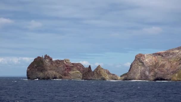 Vulkaninsel White Island Neuseeland Von See Aus Gesehen Slo Motion — Stockvideo