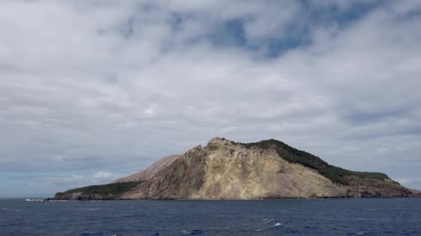 Vulkaninsel White Island Neuseeland Von See Aus Gesehen Slo Motion — Vídeos de Stock