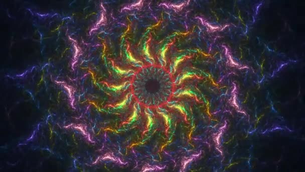 Goddelijke Betoverende Naadloze Looping Fractal Art Achtergrond Meerlaagse Kleurrijke Geometrie — Stockvideo