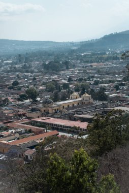 Antigua, Guatemala 'nın kuş bakışı manzarası