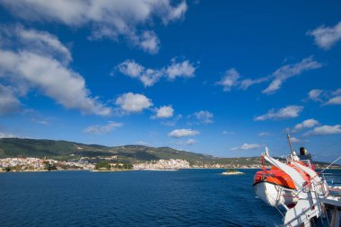 Skiathos Adası, Yunanistan. küresel turizm merkezi