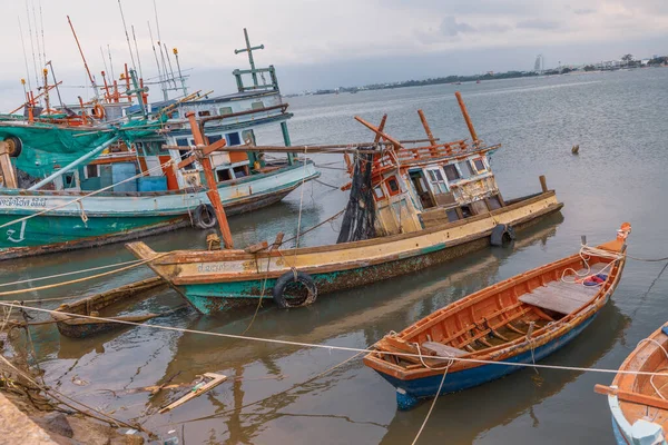 Porto Barcos Pesca Bang Sare Tailândia — Fotografia de Stock